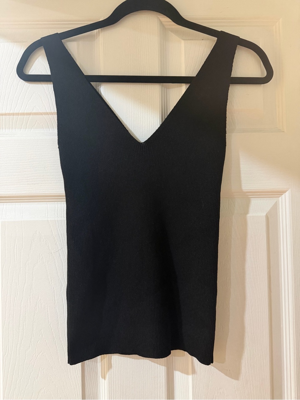 Reitmans - Black V Neck Ribbed Tank Top